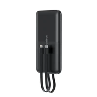 Portatīvais lādētājs Choetech B654 10000mAh 22,5W USB-A / USB-C / micro USB ar iebūvētu USB-C / Lightning kabeli (melns)