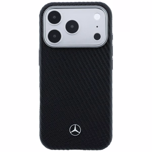 Mercedes ādas MagSafe maciņš iPhone 17 Pro koka efekts - melns