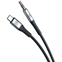 Audio kabelis 3mk USB-C uz 3,5 mm 1,0 m melns