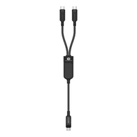 Acefast C5 USB-C - USB-C / USB-C 2in1 100W 480Mb/s kabelis - melns