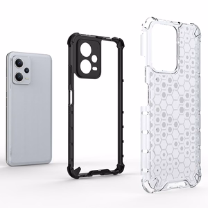Honeycomb viedtālruņa apvalks Xiaomi Redmi Note 12 5G / Poco X5 5G bruņu hibrīda apvalks melns