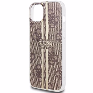 Guess IML 4G Gold Stripe viedtālruņa apvalks iPhone 15 Plus / 14 Plus - brūns