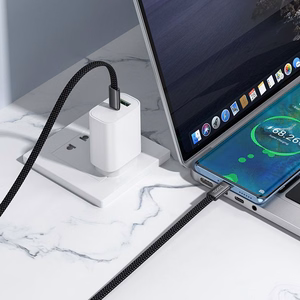 Plakanais kabelis USB C uz USB C Hoco 3A 60W 1 m X125 melns