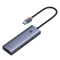4in1 Hub Baseus UltraJoy USB-A uz 4xUSB 3.0 (kosmiskais pelēks)