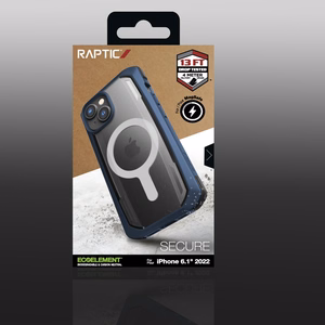 Raptic X-Doria Secure viedtālruņa apvalks iPhone 14 ar Magnētisko bruņotu zilu pārklājumu