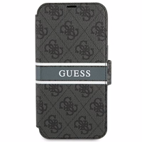 Guess GUBKP13S4GDGR iPhone 13 mini 5.4" pelēks/pelēks grāmatas tipa apvalks 4G Stripe