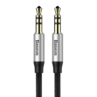 Baseus Yiven Audio kabelis ar mini jack 3,5mm AUX, 1m (melns un sudrabains)