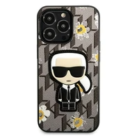 Karl Lagerfeld Ziedu Ikonik Karl viedtālruņa apvalks iPhone 13 Pro / iPhone 13 - pelēks