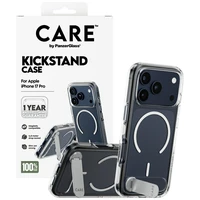 CARE by PanzerGlass Funkcionālais apvalks ar statīvu Magnētiskais iPhone 17 Pro - Caurspīdīgs