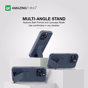 Amazing Thing Titan Pro turētāja apvalks 10FT IP156.7PTHBU Iphone 15 Pro Max tumši zila ar statīvu