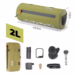 Rockbros AS-145 ROAD TO SKY ūdensizturīga 2 l velosipēda stūres soma – zaļa