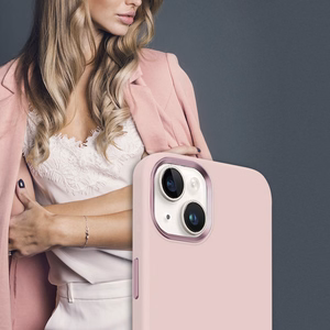 Crong Color Cover LUX Magnetic vāciņš ierīcei iPhone 15 Plus, saderīgs ar MagSafe, rozā
