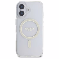 Guess GUHMP16MHFGERET iPhone 16 Plus 6.7" caurspīdīgs cietais apvalks IML Glitter Circle Magnētiskais