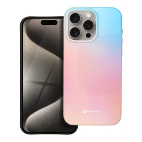 FORCELL F-PROTECT Mirage, militāri pārbaudīts apvalks ar MagSafe, saderīgs ar IPHONE 15 PRO MAX rozā zila