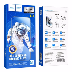 HOCO aizsargstikls HD 5D Guardian shield (komplekts 10-in-1) paredzēts iPhone 15 Pro melns (G14)