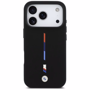 BMW M Silicon Tricolor Line MagSafe чехол iPhone 17 Pro - черный