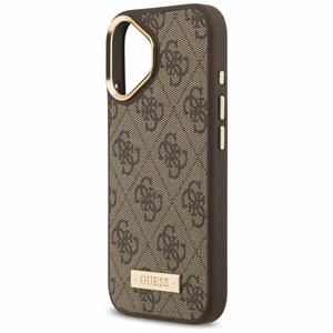 Guess 4G Logotipa Plāksne Magnētiskais viedtālruņa apvalks iPhone 17 brūns