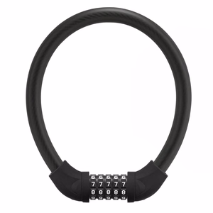 Rockbros RKS870-BK velosipēda slēdzene ar kodu un 85 cm tērauda trosi – melna