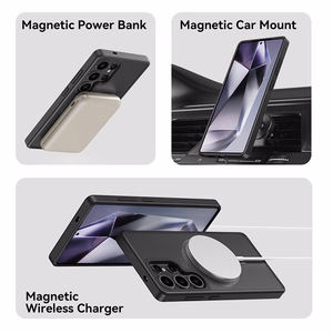 Rock Rotating Stand Soft Touch Series Magnetic for Samsung Galaxy S25 black