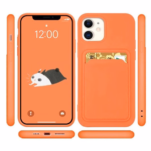 Card Case silikona viedtālruņa apvalks maks ar karšu nodalījumu Samsung Galaxy A73 tumši zils