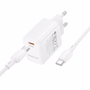 Borofone сетевое зарядное устройство BN28 Fuente - Type C - PD 30W с кабелем Type C - Type C белый