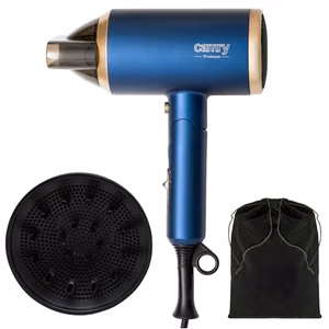 Camry CR 2268 – 1800 W hair dryer, 2 temperature settings, ionic function and diffuser, blue/gold