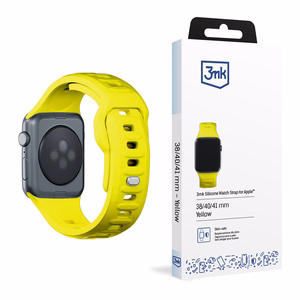 3mk silikona siksniņa Apple Watch, 38/40/41/42 mm, dzeltens, mazais izmērs
