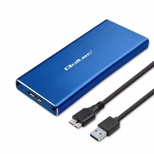 Qoltec 51832 M.2 SSD Korpuss SATA NGFF USB 3.0 5Gb/s 2TB Zils