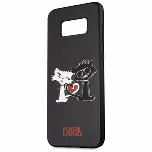 Karl Lagerfeld Choupette In Love Viedtālruņa apvalks Samsung Galaxy S8 Plus - melna