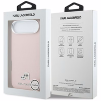 Karl Lagerfeld Karl & Choupette Head Pins Saffiano MagSafe iPhone Air Maciņš - rozā