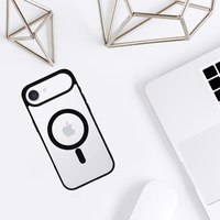 Akrila krāsains magnētiskais viedtālruņa apvalks Iphone 17 Air melns