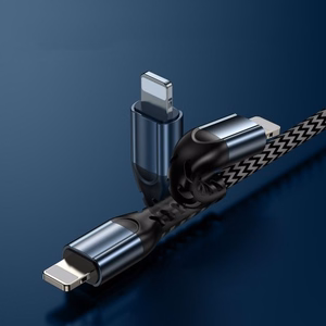 USB kabelis Joyroom N10 pelēks Lightning (komplekts 3 gab.: 25cm / 120cm / 200cm)