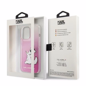 Karl Lagerfeld KLHCP14XCFNRCPI cietais maciņš iPhone 14 Pro Max 6,7" Choupette Fun – rozā
