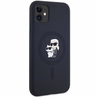 Karl Lagerfeld Silikona Karl&Choupette Magnētiskais viedtālruņa apvalks iPhone 11 / Xr - melns