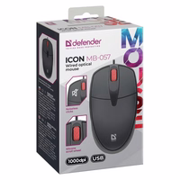 Defender Icon MB-057 optiskā pele 1000 DPI melna klusā klikšķa