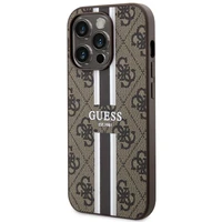 Guess GUHMP14LP4RPSW iPhone 14 Pro 6.1" brūns/brūns cietais apvalks 4G Printed Stripes MagSafe