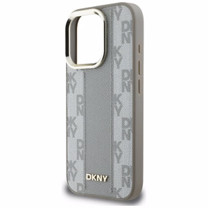 DKNY rūtainā raksta magnētiskais MagSafe apvalks iPhone 16 Pro Max - bēšs