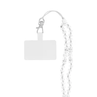CRYSTAL DIAMOND tālruņa siksniņa, tālruņa piekariņš / auklas garums 74 cm (37 cm cilpā) / uz kakla – balts