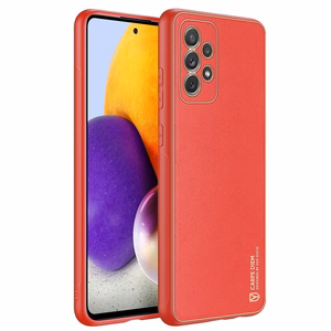 Dux Ducis Yolo elegants apvalks no mīksta TPU un PU ādas Samsung Galaxy A72 4G sarkans