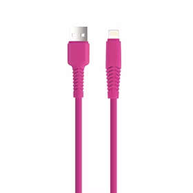 Komplektēšanas kabelis USB - Lightning 1,5 m 2,1A KSA-L-1.526 rozā krāsā