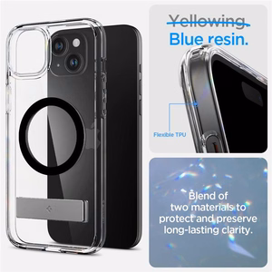Spigen Ultra Hybrid S Magnētiskais viedtālruņa apvalks ar statīvu iPhone 15 Plus - Melns