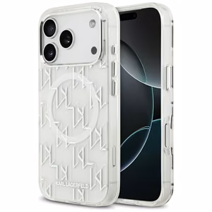 Karl Lagerfeld IML KL Monogramma Magnētiskais viedtālruņa apvalks iPhone 17 Pro - balts