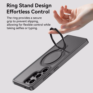 Rock Rotating Stand Soft Touch Series Magnetic for Samsung Galaxy S25 black