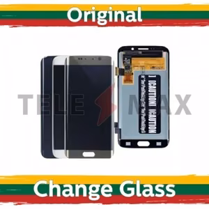 LCD displejs saderīgs ar Samsung G925 S6 Edge zeltains (Atjaunots: Telemax)