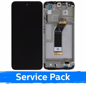 LCD displejs saderīgs ar Xiaomi Redmi 10 (2022) melns ar rāmi (Service Pack)