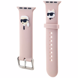 KARL LAGERFELD РЕМЕШОК KLAWMSLKCNP APPLE WATCH 38/40/41MM розовый/розовый РЕМЕШОК 3D RUBBER KARL&CHOUPETTE HEADS