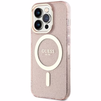Guess GUHMP14LHCMCGP iPhone 14 Pro 6.1" rozā maciņš Glitter Gold MagSafe