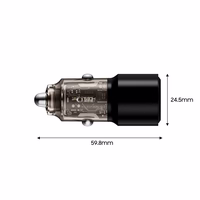 CC03 2 portu PD100W auto lādētājs - melns