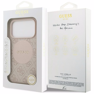 Guess 4G Circle Classic Logo Magnētiskais viedtālruņa apvalks iPhone 17 Pro - rozā