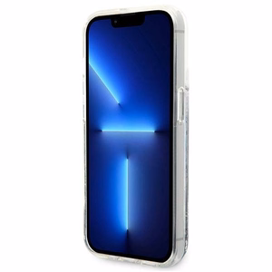 Karl Lagerfeld KLHCP14LLCRSGRS iPhone 14 Pro 6.1 sudraba cietais viedtālruņa apvalks šķidrs mirdzums RSG